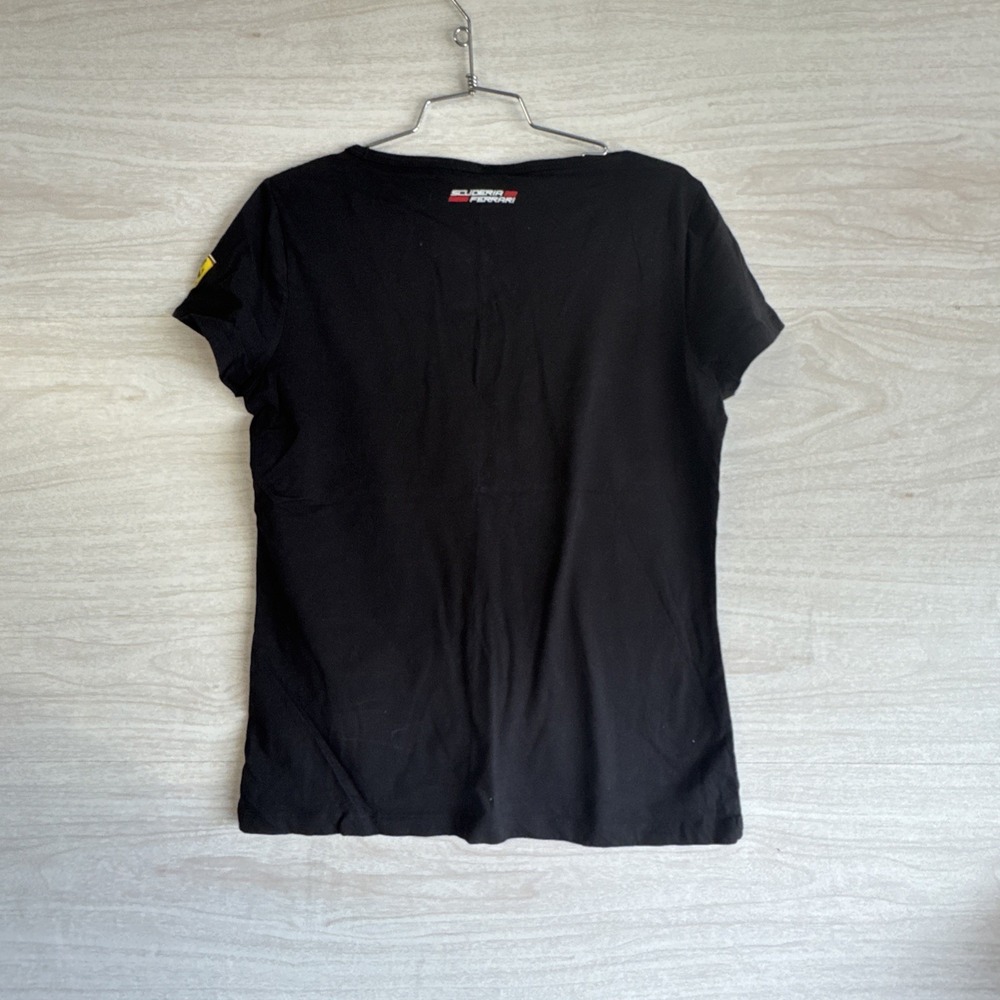 Women's black Scuderia Ferrari logo t-shirt Sz XL - Picture 7 of 8